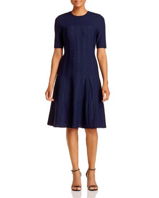 St. John Lace Jacquard Knit A-Line Dress | Bloomingdale's