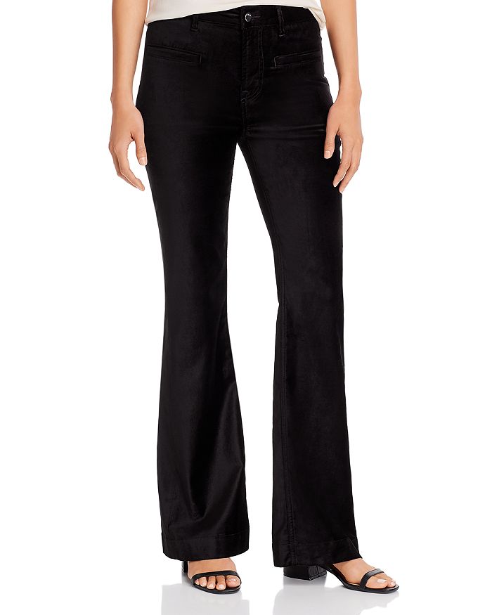 7 FOR ALL MANKIND JEN7 BY 7 FOR ALL MANKIND WIDE-LEG VELVET JEANS IN BLACK,GS6436147