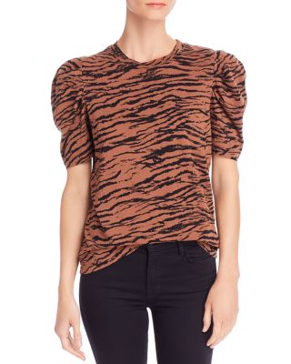 Pam & Gela Womens Tiger Puff Sleeve Sweatshirt 
