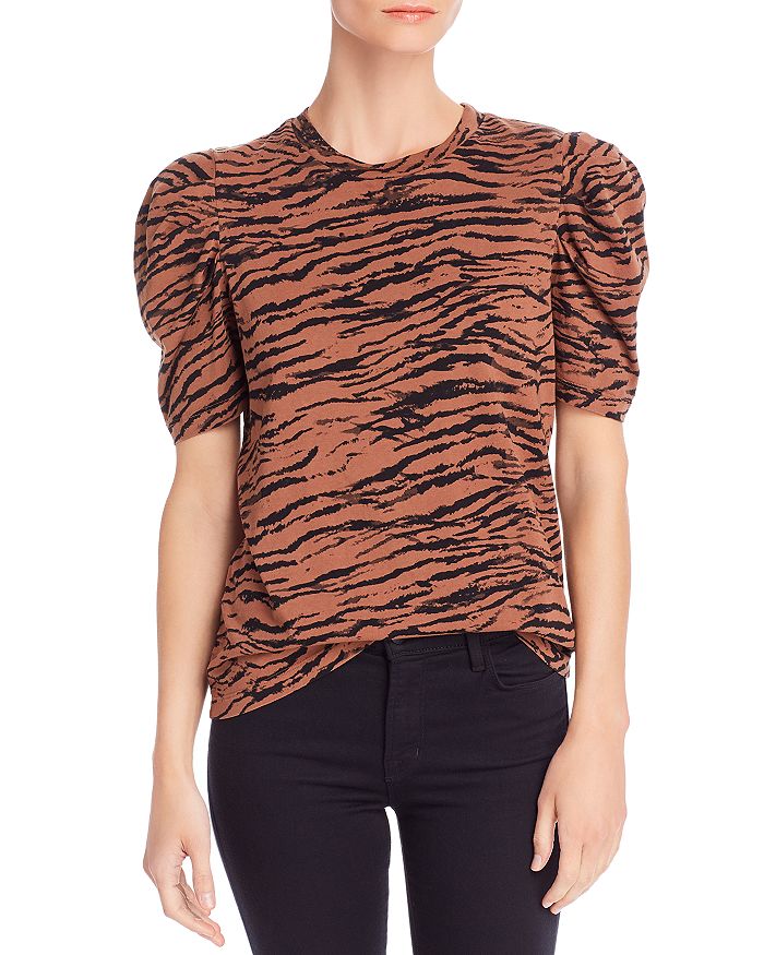 PAM GELA Puff Sleeve Tiger Print Tee Bloomingdale s