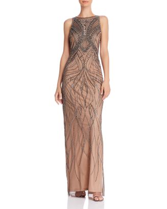 Adrianna Papell Beaded Mesh Gown | Bloomingdale's