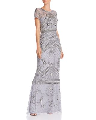 adrianna papell embellished mermaid gown