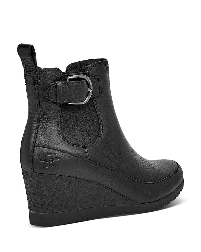 Ugg Women's Arleta Wedge Heel Booties In Black Leather | ModeSens