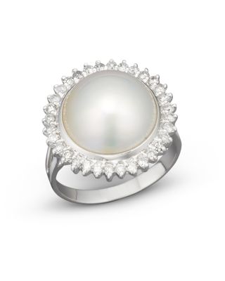 white gold pearl ring