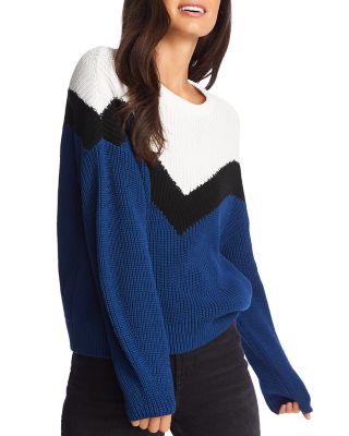 1.STATE Color-Block Chevron Sweater 