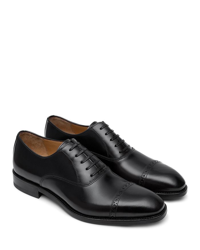 Paul Stuart Men's Hartford Cap-toe Leather Oxfords In Black