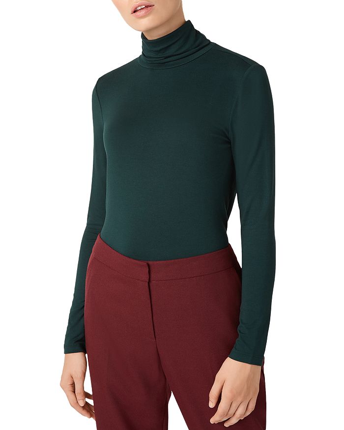 Hobbs London Mischa Turtleneck Top In Green