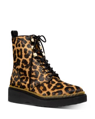 michael kors haskell combat boots leopard