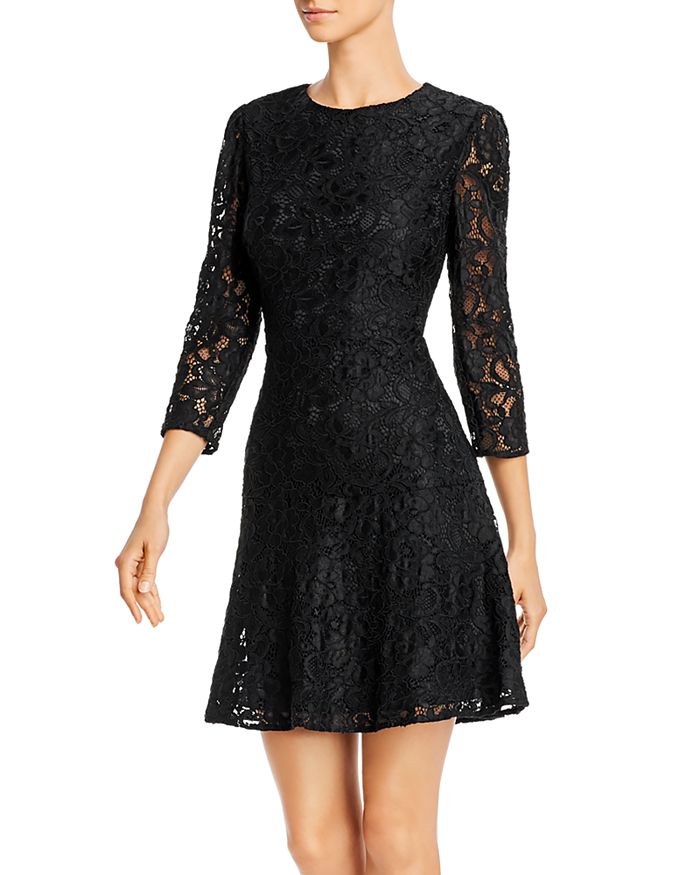 Sam Edelman Lace Fit-and-flare Dress In Black
