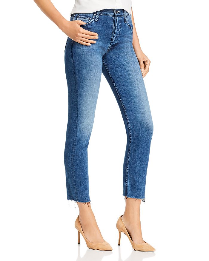 MOTHER THE TOMCAT ANKLE FRAY STRAIGHT-LEG JEANS IN WATCH ME,1684-732