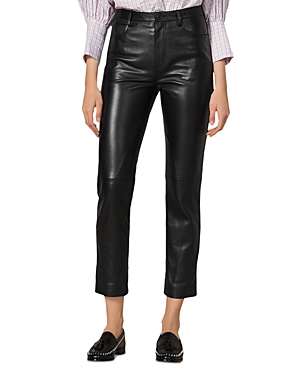 SANDRO LEATHER ANKLE PANTS