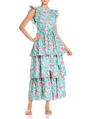 chinese dress ladies Madison Dress Floral Frond Spice - Strapless Maxi Dress main image 0