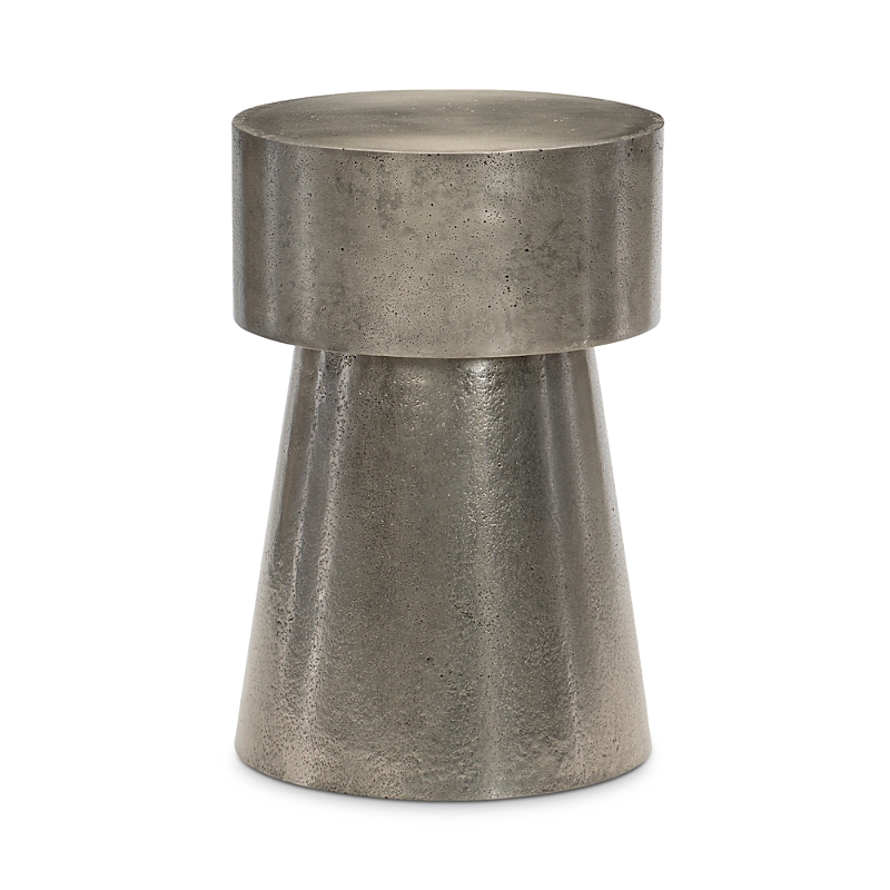 Bernhardt Linea Round Metal Chair-side Table In Textured Graphite