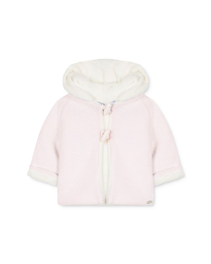 Tartine Et Chocolat Girls' Hooded Jumper Coat - Baby In Light Pink