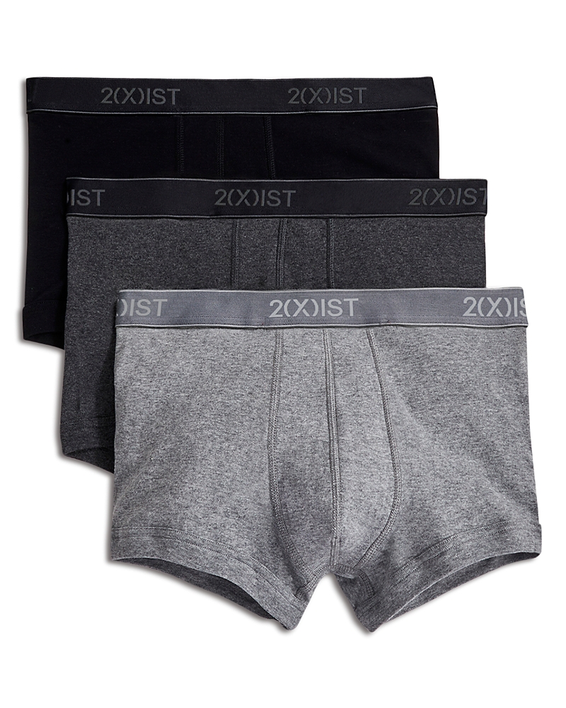 2(x)ist Men's Essential No-show Trunks 3-pack In Black/grey/charcoal