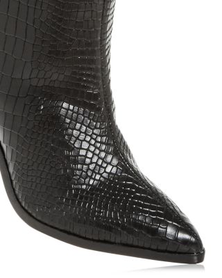 Women's Maryana Croc-Embossed Block Heel Pointed-Toe Tall Boots