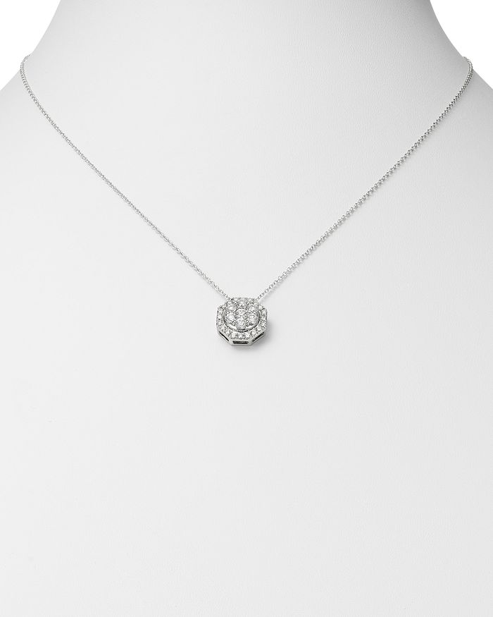 Shop Bloomingdale's Cluster Diamond Pendant Necklace In 14k White Gold, 1.0 Ct. T.w. - 100% Exclusive