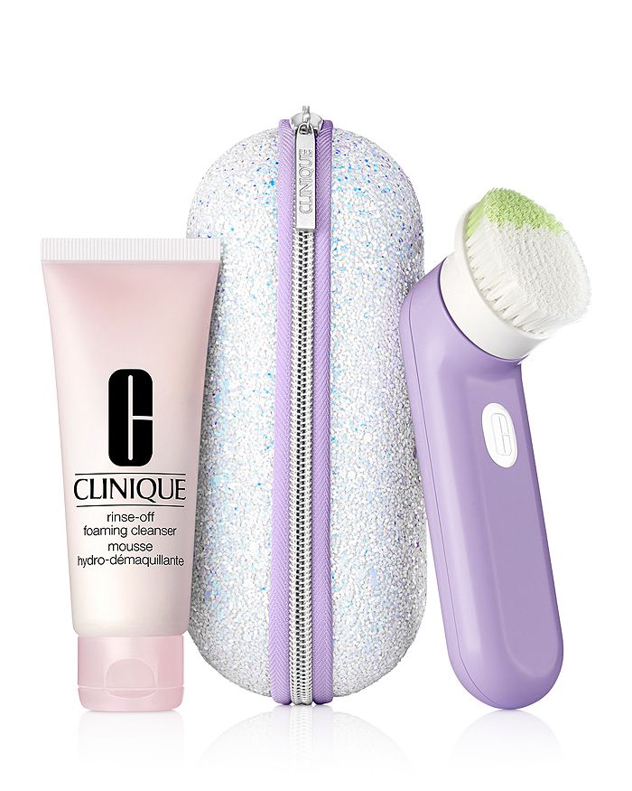CLINIQUE GLOW TO GO SONIC CLEAN GIFT SET ($120 VALUE),KKJGY9