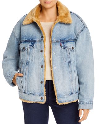 levi's faux fur jean jacket