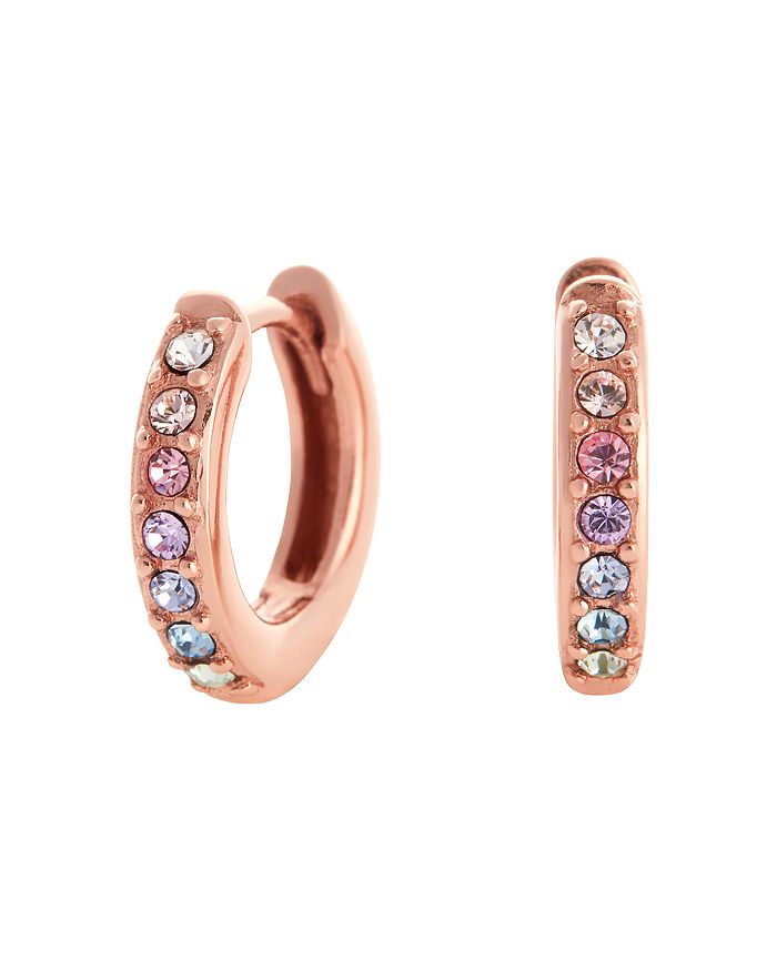 Olivia Burton Rainbow House Of Huggies Hoop Earrings Gift Set In Rose Gold-plated Sterling Silver