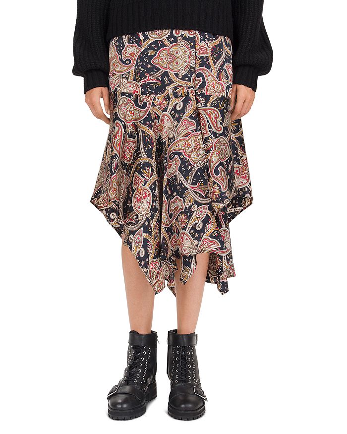 The Kooples Tanger Printed Silk Midi Skirt | Bloomingdale's