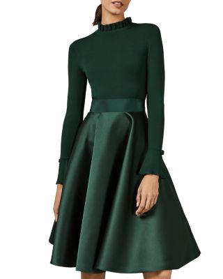 ted baker london zadi long sleeve fit & flare dress