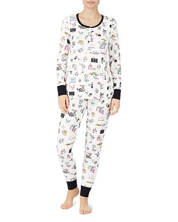 kate spade new york Printed Long Jogger Pajama Set - 100% Exclusive |  Bloomingdale's