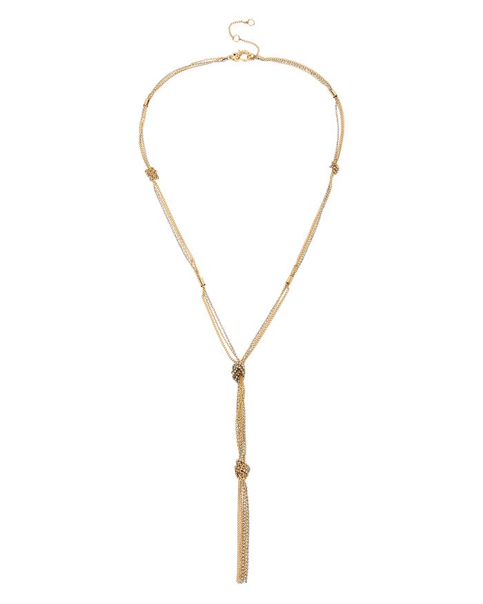 ALLSAINTS TWO-TONE DELICATE KNOTTED NECKLACE, 18,260958MUL969