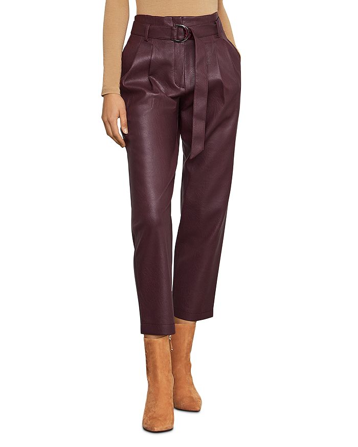 Bcbgmaxazria Pleated Faux Leather Pants In Sassafrass