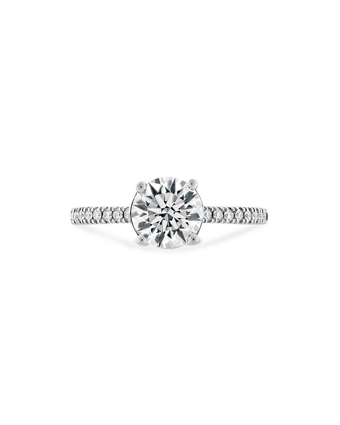 Hayley Paige For Hearts On Fire 18k White Gold Sloane Silhouette Solitaire Engagement Ring With Diam