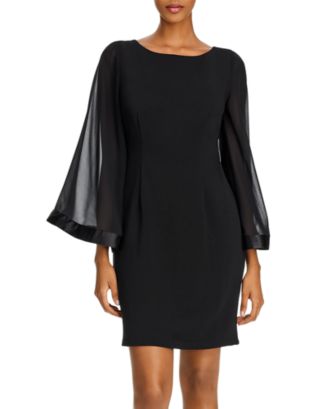 Adrianna Papell Bell-Sleeve Ribbed Sheath Dress | Bloomingdale's