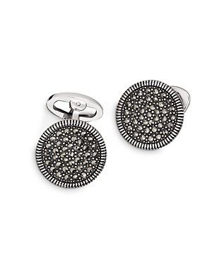 Jan Leslie Sterling Silver and Marcasite Coin-Edge Cufflinks