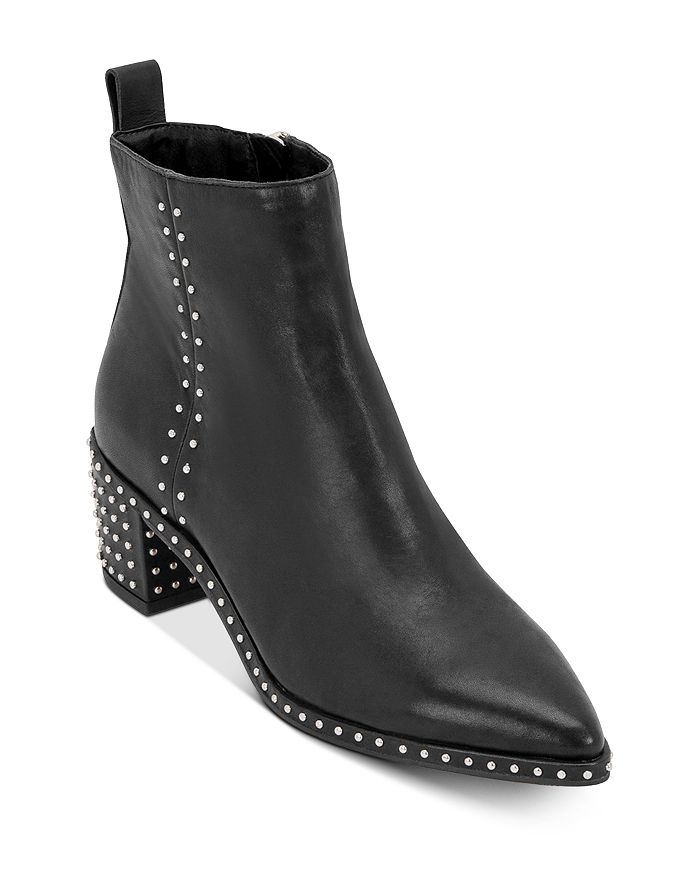Dolce Vita Women's Brook Studded Ankle Boots In Black Leather