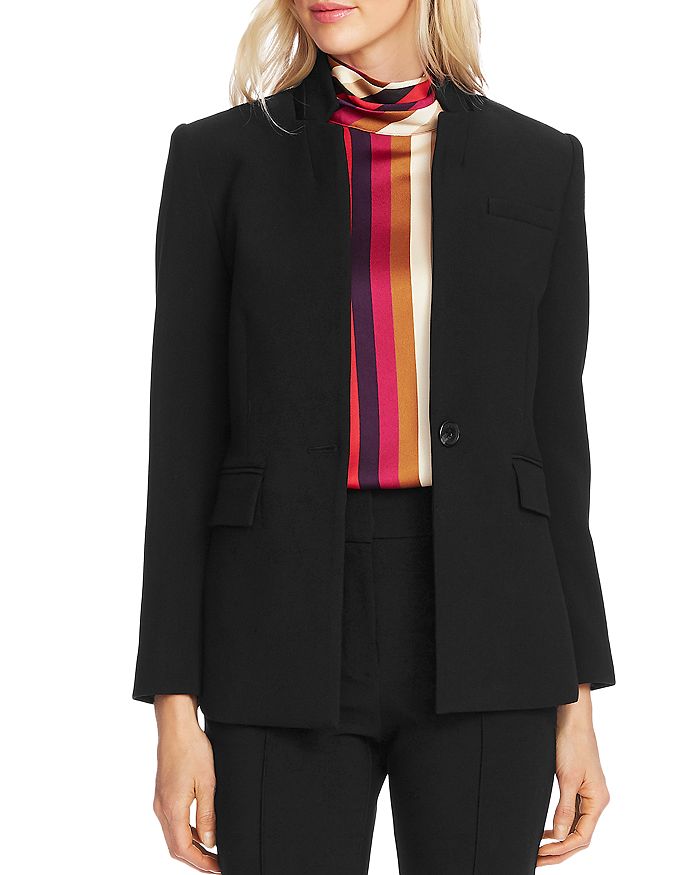 Vince Camuto Notched Stand-collar Blazer In Rich Black