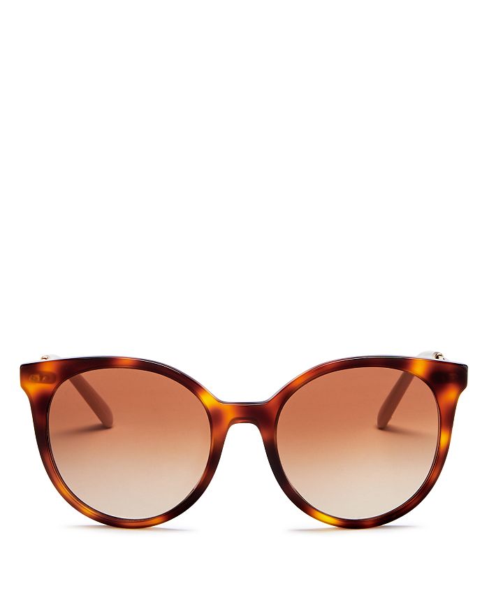Valentino Women's Round Sunglasses, 53mm In Havana Blonde/gradient Brown