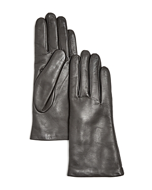 Shop Bloomingdale's Cashmere Lined Leather Gloves - 100% Exclusive In Gray 523