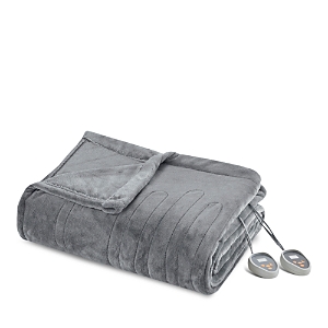 Beautyrest Plush Heated Blanket, Queen In Gray