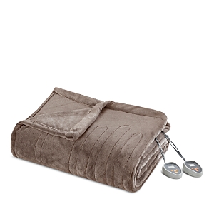 Beautyrest Plush Heated Blanket, Full In Mink