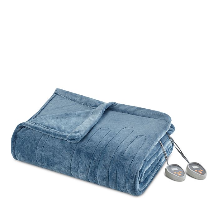 Beautyrest Plush Heated Blankets In Sapphire Blue