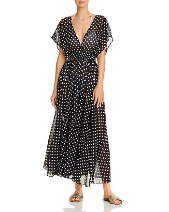 kate spade new york Dotted Maxi Dress Swim Cover-Up | Bloomingdale's