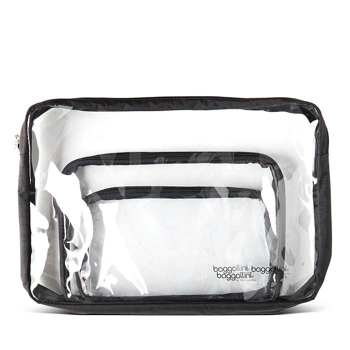 Baggallini Clear Travel Pouch Set In Black