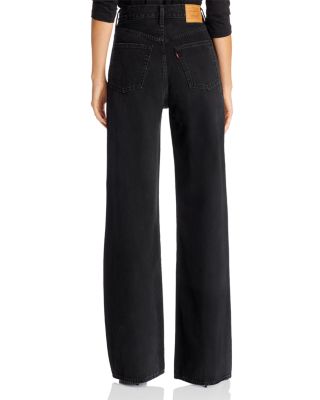 Levi's Ribcage Wide-Leg Jeans in Black Book | Bloomingdale's