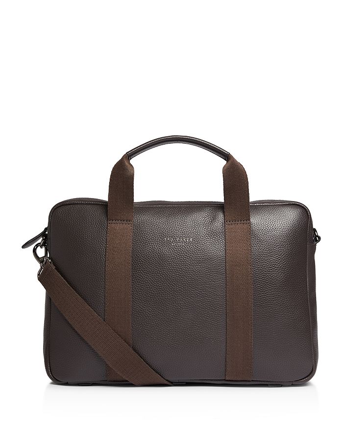 Ted Baker Importa Leather Document Bag In Chocolate
