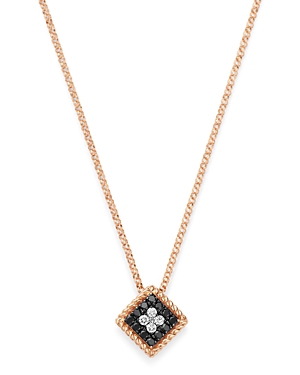 Roberto Coin 18K Rose Gold Palazzo Ducale Black & White Diamond Pendant Necklace, 18