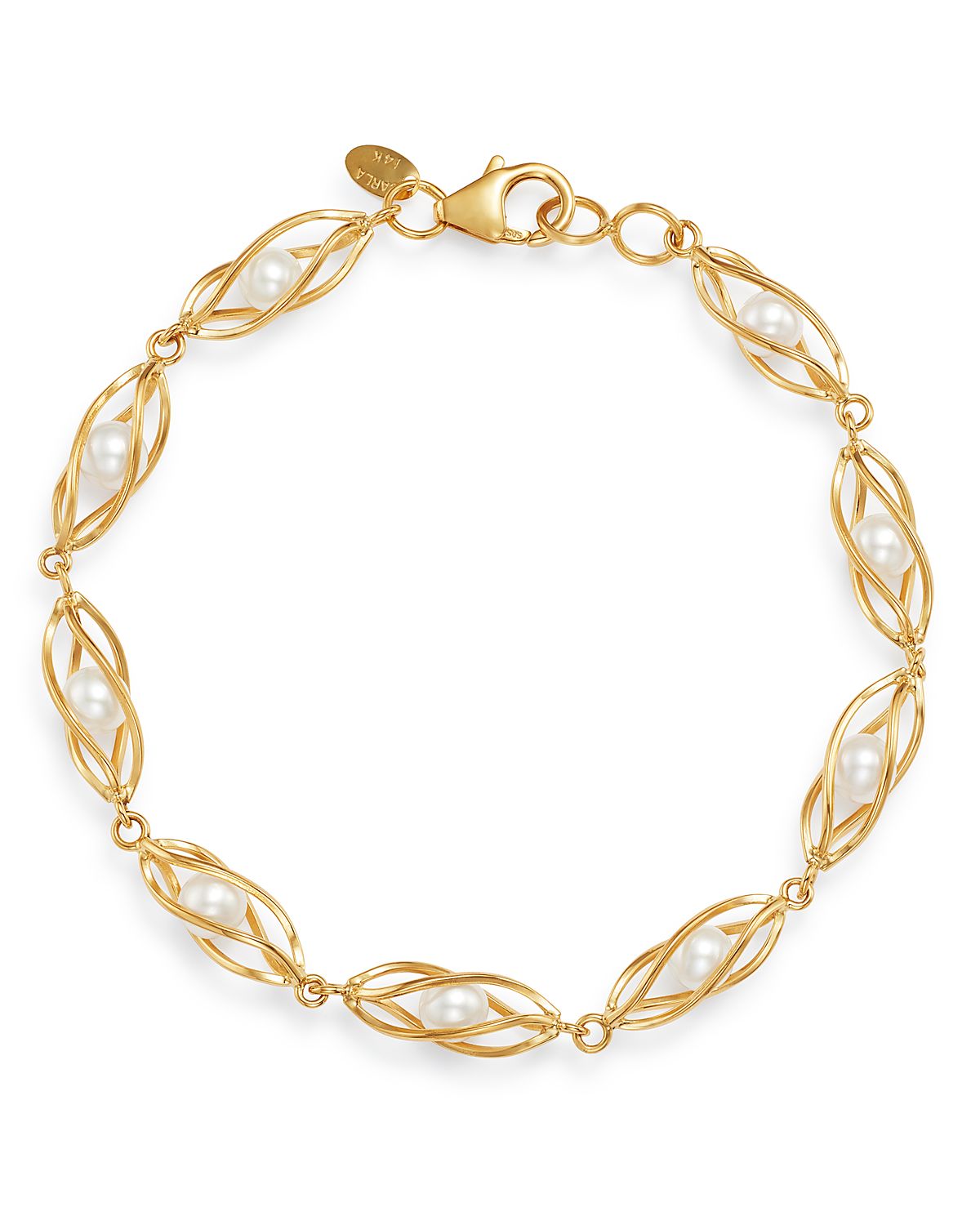 Bloomingdale's Fine Collection Cultured Freshwater Pearl Cage Bracelet