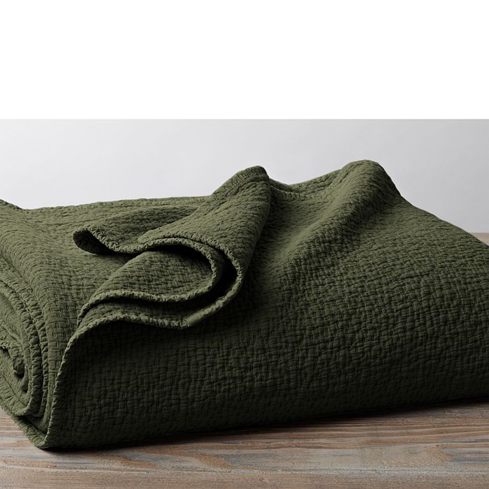 Coyuchi Organic Cotton Cascade Coverlet, King In Moss