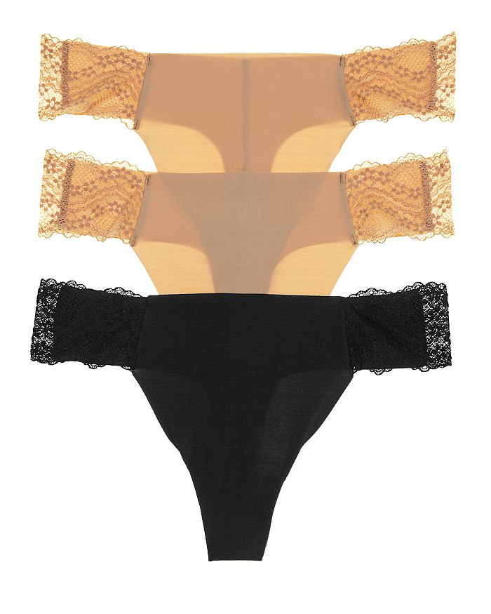 Shop B.tempt'd By Wacoal B.bare Thongs, Set Of 3 In Au Natural/night