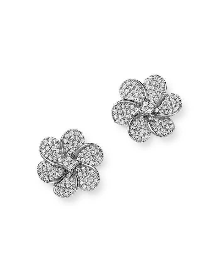 Bloomingdale's Diamond Flower Stud Earrings in 14K White Gold, 0.62 ct ...
