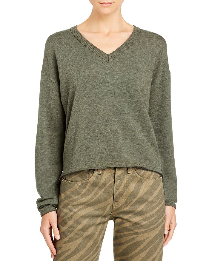 Distressed trim sweater hotsell