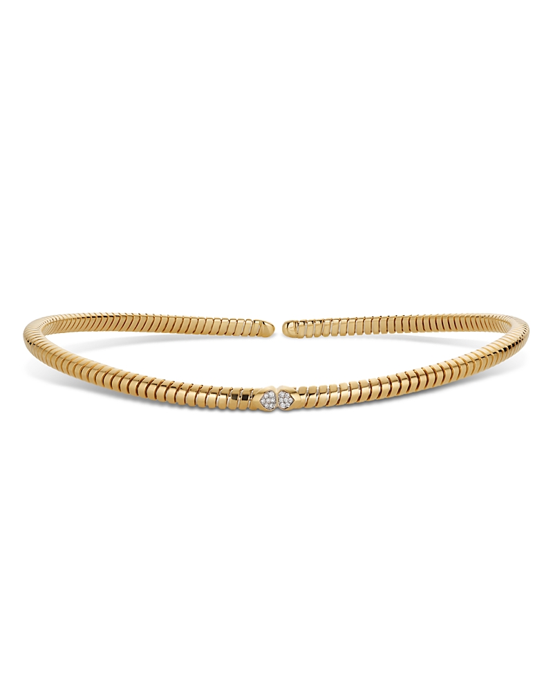 Marina B 18K Yellow Gold Trisolina Pave Diamond Collar Necklace